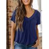 imageDokotoo Womens Casual Summer T Shirts Short Sleeve V Neck Tops TshirtsBlue
