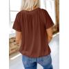 imageDokotoo Womens Casual Summer T Shirts Short Sleeve V Neck Tops TshirtsBrown