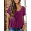 imageDokotoo Womens Casual Summer T Shirts Short Sleeve V Neck Tops TshirtsBurgundy