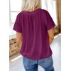 imageDokotoo Womens Casual Summer T Shirts Short Sleeve V Neck Tops TshirtsBurgundy