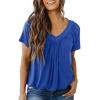 imageDokotoo Womens Casual Summer T Shirts Short Sleeve V Neck Tops TshirtsDark Blue