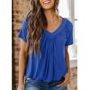imageDokotoo Womens Casual Summer T Shirts Short Sleeve V Neck Tops TshirtsDark Blue