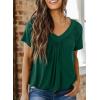imageDokotoo Womens Casual Summer T Shirts Short Sleeve V Neck Tops TshirtsDark Green