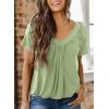 imageDokotoo Womens Casual Summer T Shirts Short Sleeve V Neck Tops TshirtsGrass Green