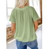 imageDokotoo Womens Casual Summer T Shirts Short Sleeve V Neck Tops TshirtsGrass Green