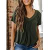 imageDokotoo Womens Casual Summer T Shirts Short Sleeve V Neck Tops TshirtsGreen