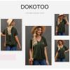 imageDokotoo Womens Casual Summer T Shirts Short Sleeve V Neck Tops TshirtsGreen