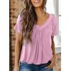 imageDokotoo Womens Casual Summer T Shirts Short Sleeve V Neck Tops TshirtsPink 2