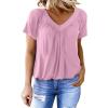 imageDokotoo Womens Casual Summer T Shirts Short Sleeve V Neck Tops TshirtsPink 2