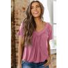 imageDokotoo Womens Casual Summer T Shirts Short Sleeve V Neck Tops TshirtsPink