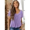 imageDokotoo Womens Casual Summer T Shirts Short Sleeve V Neck Tops TshirtsPurple