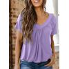 imageDokotoo Womens Casual Summer T Shirts Short Sleeve V Neck Tops TshirtsPurple