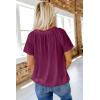 imageDokotoo Womens Casual Summer T Shirts Short Sleeve V Neck Tops TshirtsRed