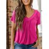 imageDokotoo Womens Casual Summer T Shirts Short Sleeve V Neck Tops TshirtsRose