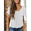 imageDokotoo Womens Casual Summer T Shirts Short Sleeve V Neck Tops TshirtsWhite