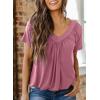 imageDokotoo Womens Casual Summer T Shirts Short Sleeve V Neck Tops TshirtsWisteria 2