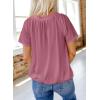 imageDokotoo Womens Casual Summer T Shirts Short Sleeve V Neck Tops TshirtsWisteria 2