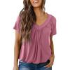 imageDokotoo Womens Casual Summer T Shirts Short Sleeve V Neck Tops TshirtsWisteria 2