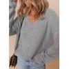 imageDokotoo Womens Casual V Neck Sweaters Long Sleeve Pullover Sweater Knit Jumper TopsGrey