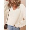 imageDokotoo Womens Casual V Neck Sweaters Long Sleeve Pullover Sweater Knit Jumper TopsWhite