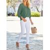 imageDokotoo Womens Casual VNeck Long Sleeve Sweaters Solid Color Pullover Knit Sweater Jumper TopsMist Green