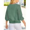 imageDokotoo Womens Casual VNeck Long Sleeve Sweaters Solid Color Pullover Knit Sweater Jumper TopsMist Green