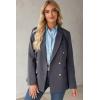 imageDokotoo Womens Double Breasted Blazer Jackets Casual Blazers Open Front Long Sleeve Lapel Collar Work Office Jackets BlazerCarbon Grey