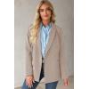imageDokotoo Womens Double Breasted Blazer Jackets Casual Blazers Open Front Long Sleeve Lapel Collar Work Office Jackets BlazerOatmeal