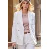 imageDokotoo Womens Double Breasted Blazer Jackets Casual Blazers Open Front Long Sleeve Lapel Collar Work Office Jackets BlazerWhite