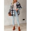 imageDokotoo Womens Flannel Hooded Plaid 2025 Shacket Thick Coat Winter Coat for Warmth Button down Warm and Fuzzy Fleece JacketBlack