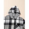 imageDokotoo Womens Flannel Hooded Plaid 2025 Shacket Thick Coat Winter Coat for Warmth Button down Warm and Fuzzy Fleece JacketBlack
