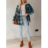 imageDokotoo Womens Flannel Hooded Plaid 2025 Shacket Thick Coat Winter Coat for Warmth Button down Warm and Fuzzy Fleece JacketBlackish Green