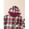 imageDokotoo Womens Flannel Hooded Plaid 2025 Shacket Thick Coat Winter Coat for Warmth Button down Warm and Fuzzy Fleece JacketFiery Red