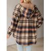 imageDokotoo Womens Flannel Hooded Plaid 2025 Shacket Thick Coat Winter Coat for Warmth Button down Warm and Fuzzy Fleece JacketLight French Beige