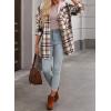imageDokotoo Womens Flannel Hooded Plaid 2025 Shacket Thick Coat Winter Coat for Warmth Button down Warm and Fuzzy Fleece JacketPink
