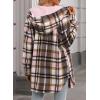 imageDokotoo Womens Flannel Hooded Plaid 2025 Shacket Thick Coat Winter Coat for Warmth Button down Warm and Fuzzy Fleece JacketPink