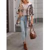 imageDokotoo Womens Flannel Hooded Plaid 2025 Shacket Thick Coat Winter Coat for Warmth Button down Warm and Fuzzy Fleece JacketPink