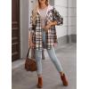 imageDokotoo Womens Flannel Hooded Plaid 2025 Shacket Thick Coat Winter Coat for Warmth Button down Warm and Fuzzy Fleece JacketPink