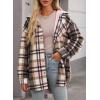 imageDokotoo Womens Flannel Hooded Plaid 2025 Shacket Thick Coat Winter Coat for Warmth Button down Warm and Fuzzy Fleece JacketPink