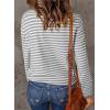 imageDokotoo Womens Lightweight Sweaters 2025 Fashion Striped Long Sleeve Sweaters Casual Pullover Turtleneck Sweater TopsGray Stripe