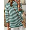 imageDokotoo Womens Lightweight Sweaters 2025 Fashion Striped Long Sleeve Sweaters Casual Pullover Turtleneck Sweater TopsGreen Stripe