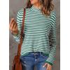 imageDokotoo Womens Lightweight Sweaters 2025 Fashion Striped Long Sleeve Sweaters Casual Pullover Turtleneck Sweater TopsGreen Stripe