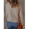 imageDokotoo Womens Lightweight Sweaters 2025 Fashion Striped Long Sleeve Sweaters Casual Pullover Turtleneck Sweater TopsKhaki Stripe 2