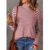 imageDokotoo Womens Lightweight Sweaters 2025 Fashion Striped Long Sleeve Sweaters Casual Pullover Turtleneck Sweater TopsRed Stripe