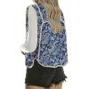 imageDokotoo Womens Quilted Vest Lightweight Button Down Cropped Puffer Vest Winter Padded Gilet Jacket with PocketsSky Blue