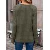 imageDokotoo Womens Soft Long Sleeve V Neck Shirts Solid Casual Decorative Buttons Knitted Pullover Tunic TopsAmoss Green
