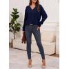 imageDokotoo Womens Soft Long Sleeve V Neck Shirts Solid Casual Decorative Buttons Knitted Pullover Tunic TopsAnavy Blue