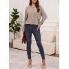 imageDokotoo Womens Soft Long Sleeve V Neck Shirts Solid Casual Decorative Buttons Knitted Pullover Tunic TopsAparchment