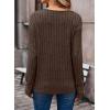 imageDokotoo Womens Soft Long Sleeve V Neck Shirts Solid Casual Decorative Buttons Knitted Pullover Tunic TopsCoffee