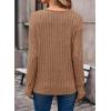 imageDokotoo Womens Soft Long Sleeve V Neck Shirts Solid Casual Decorative Buttons Knitted Pullover Tunic TopsLight French Beige